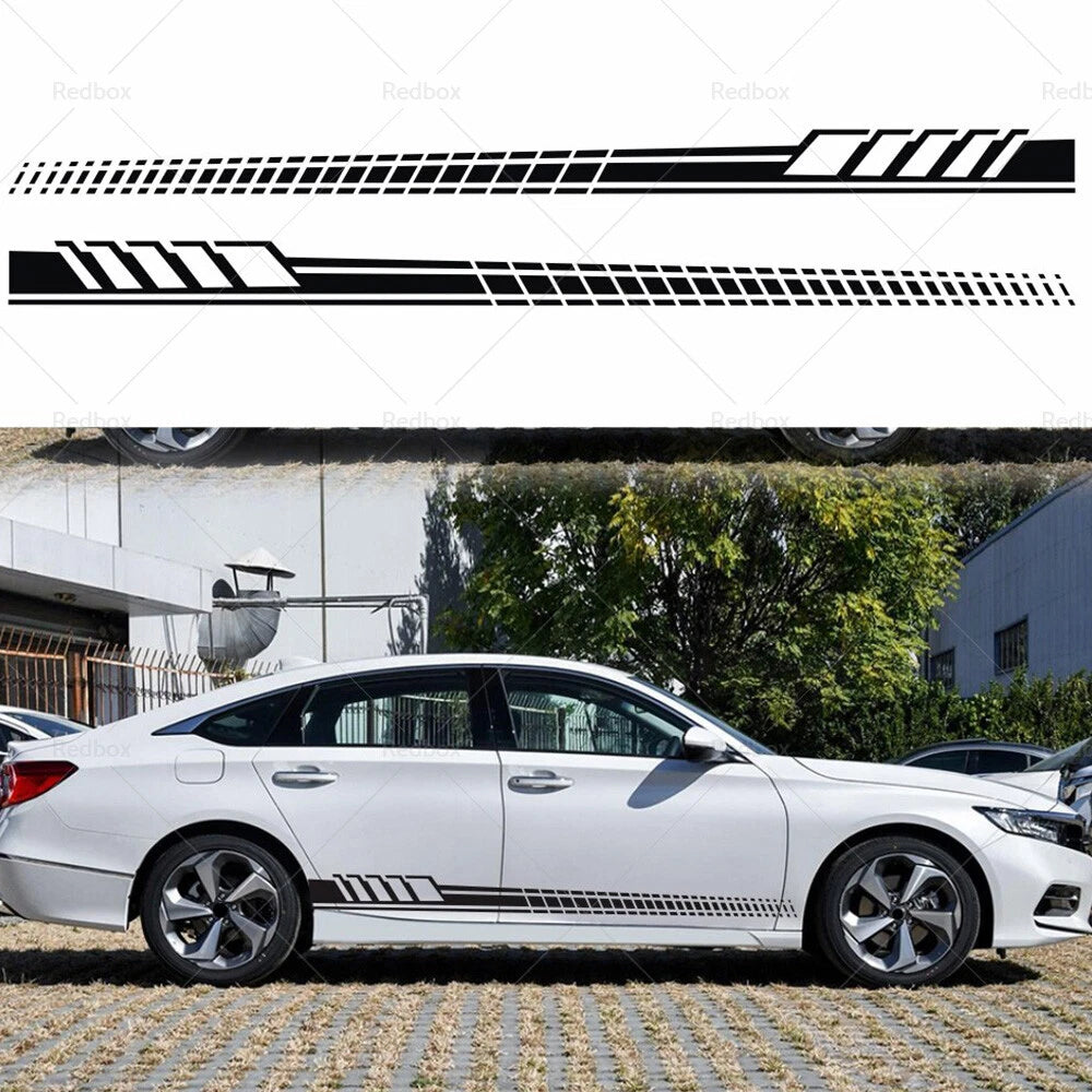 Car Body Stickers Long Stripe Side Skirt Decals