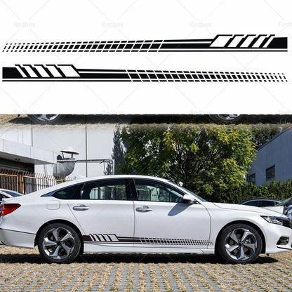 Car Body Stickers Long Stripe Side Skirt Decals