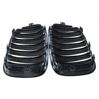 2 x Front Grille Kidney Grill Gloss Black for BMW X3 (2010-2014)