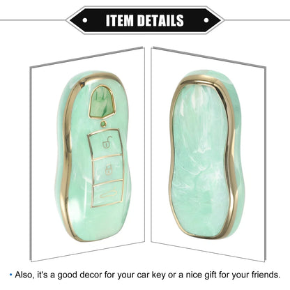 3 x Button Smart Key Fob Case Cover for Porsche Cayenne (2011-2018) TPU Green