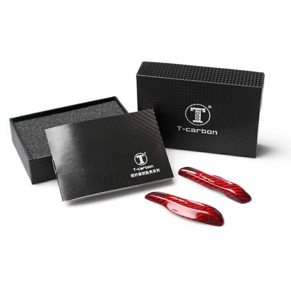 Carbon Fiber Red Remote Key Fob Cover for Porsche 911 Panamera Cayman