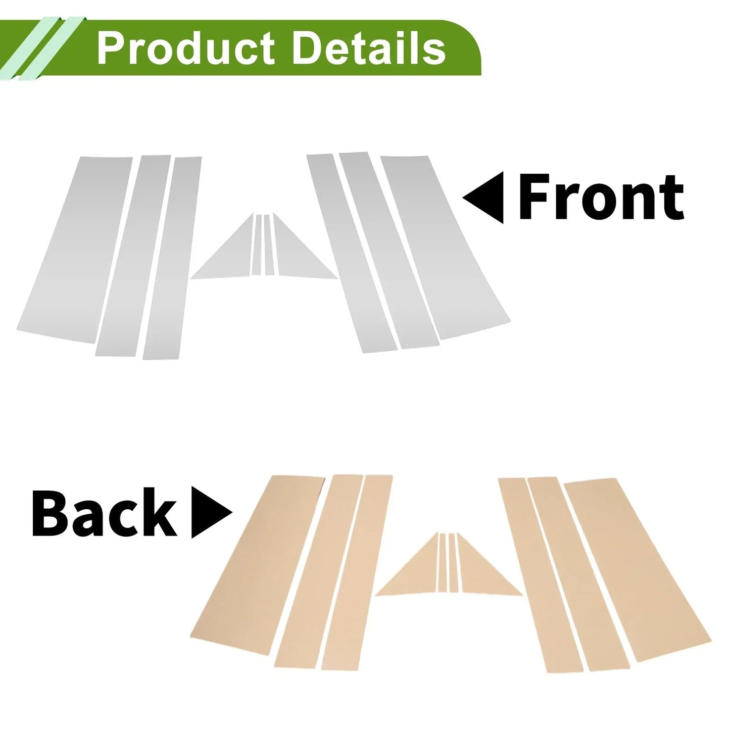 10 x Door Pillar Window Trim for Dodge Grand Caravan (2008-2016) Silver Tone