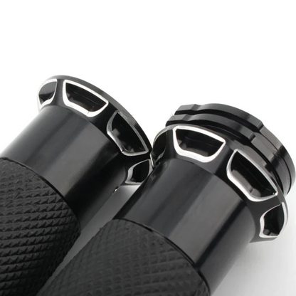 Black 1" Motorcycle Handle Bar Hand Grips for Harley Bobber Chopper Cruiser