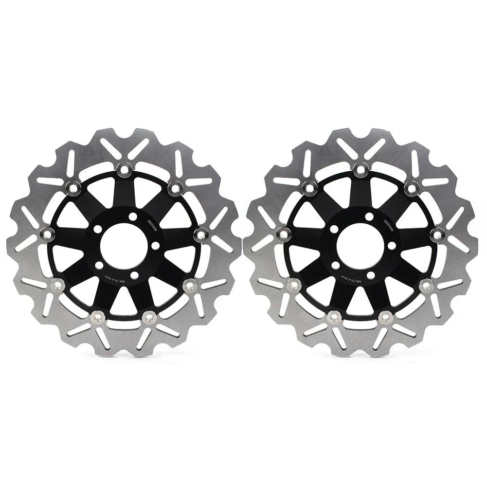 Front Brake Discs Rotors Black for KAWASAKI ZX9R ZX900C ZX12R (1998-2006)