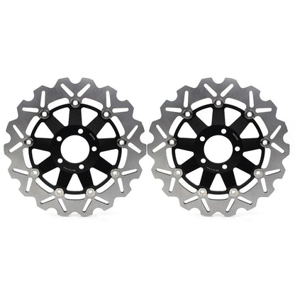 Front Brake Discs Rotors Black for KAWASAKI ZX9R ZX900C ZX12R (1998-2006)