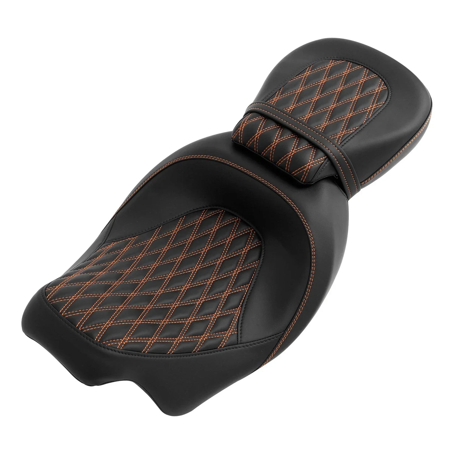 Pillion Seat for Harley Road Glide Orange Stitching (2009 - 2023)