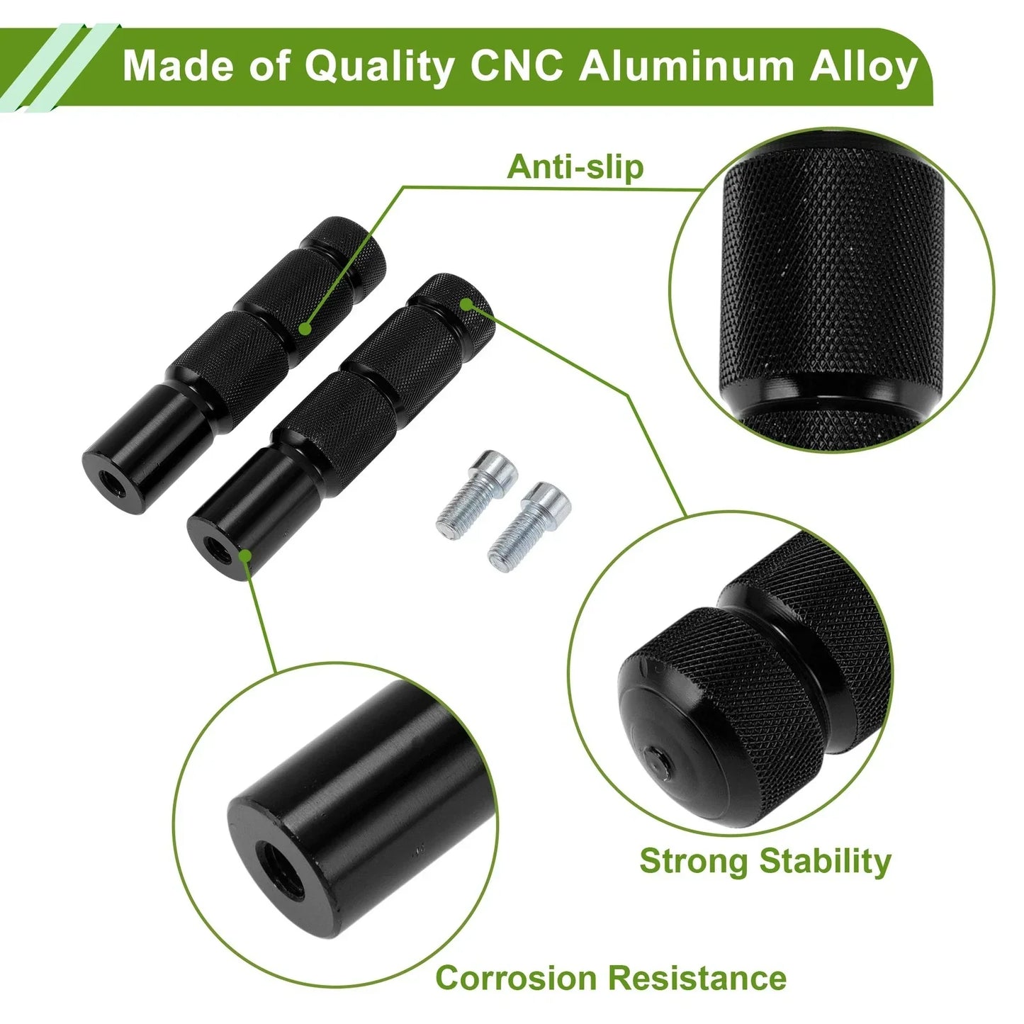 Motorcycle Foot Pegs for Honda Grom MSX125 Aluminum Alloy Black (2013-2023)