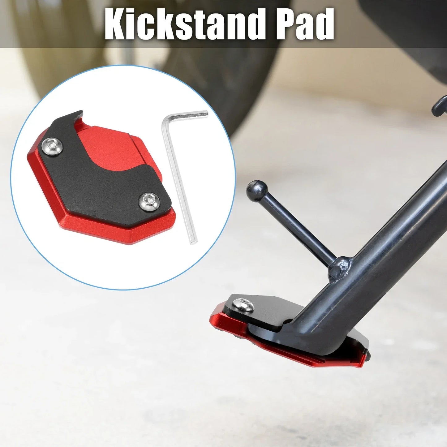 Aluminum Alloy Motorcycle Kickstand Pad for Honda - Includes Wrench