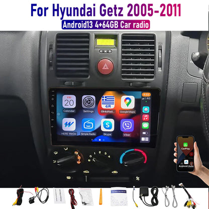 9'' Wireless CarPlay Android Auto Head Unit for Hyundai Getz (2005-2011)
