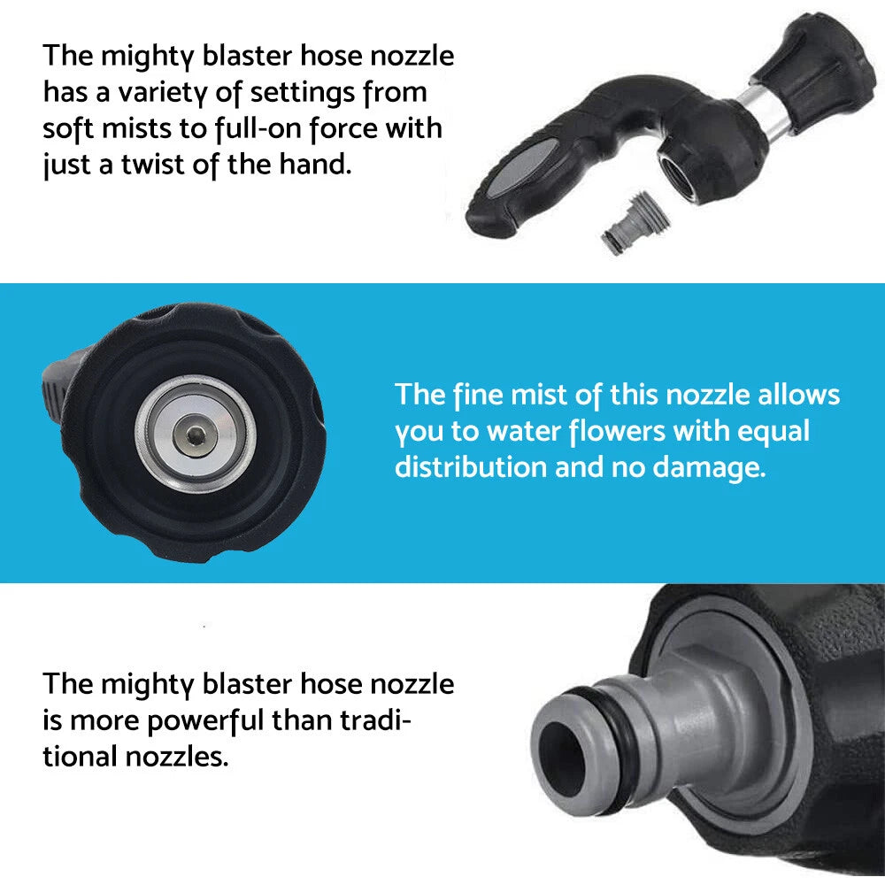 Mighty Power Garden Hose Spray Nozzle for Lawn & Plant Watering