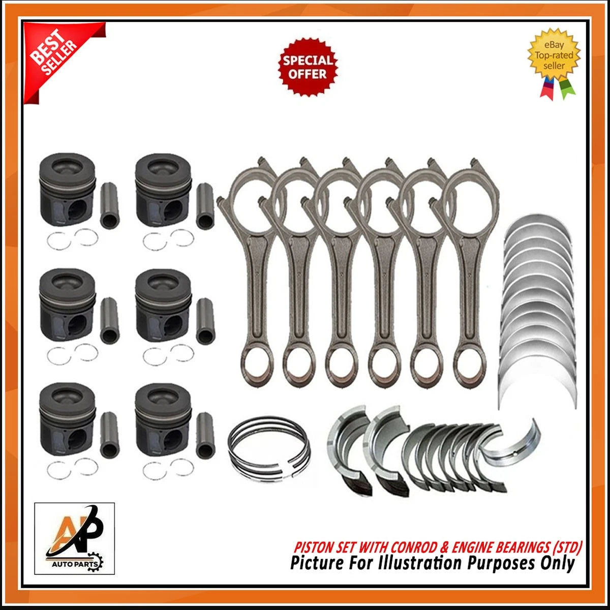 Engine Bearings and Piston Rods Replacement Kit for Range Rover Velar (2014–2020)