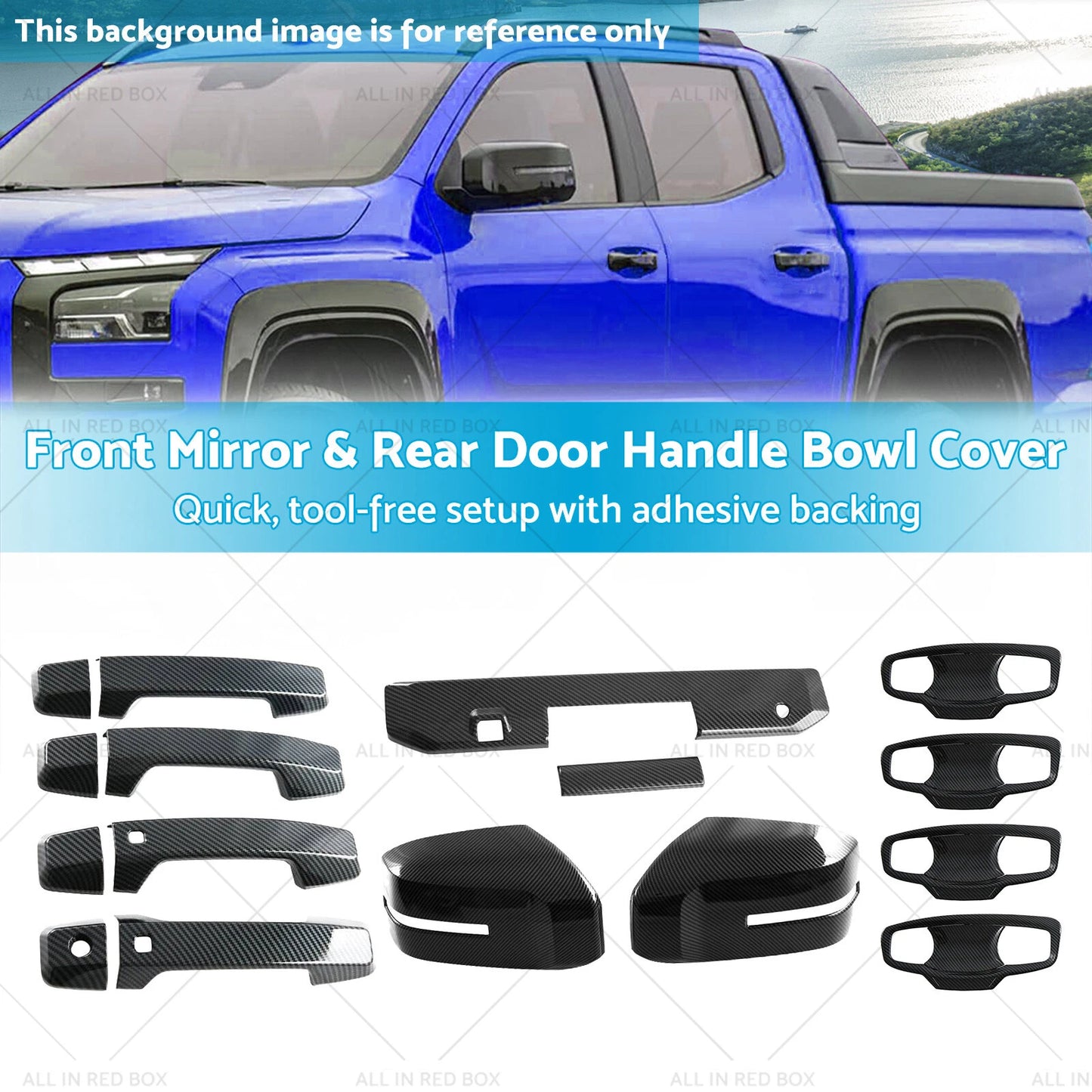 Front Mirror & Rear Door Handle Bowl Covers for Mitsubishi Triton (2023-2025)
