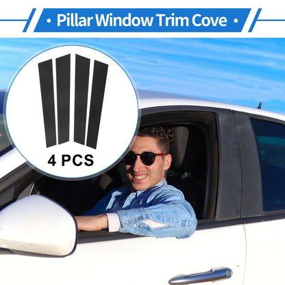 4 Pcs Black Door Pillar Window Trim for Porsche Panamera (2009-2016)