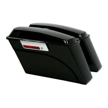 Saddlebags Saddle Bag with Black Softail Brackets for Harley Fatboy