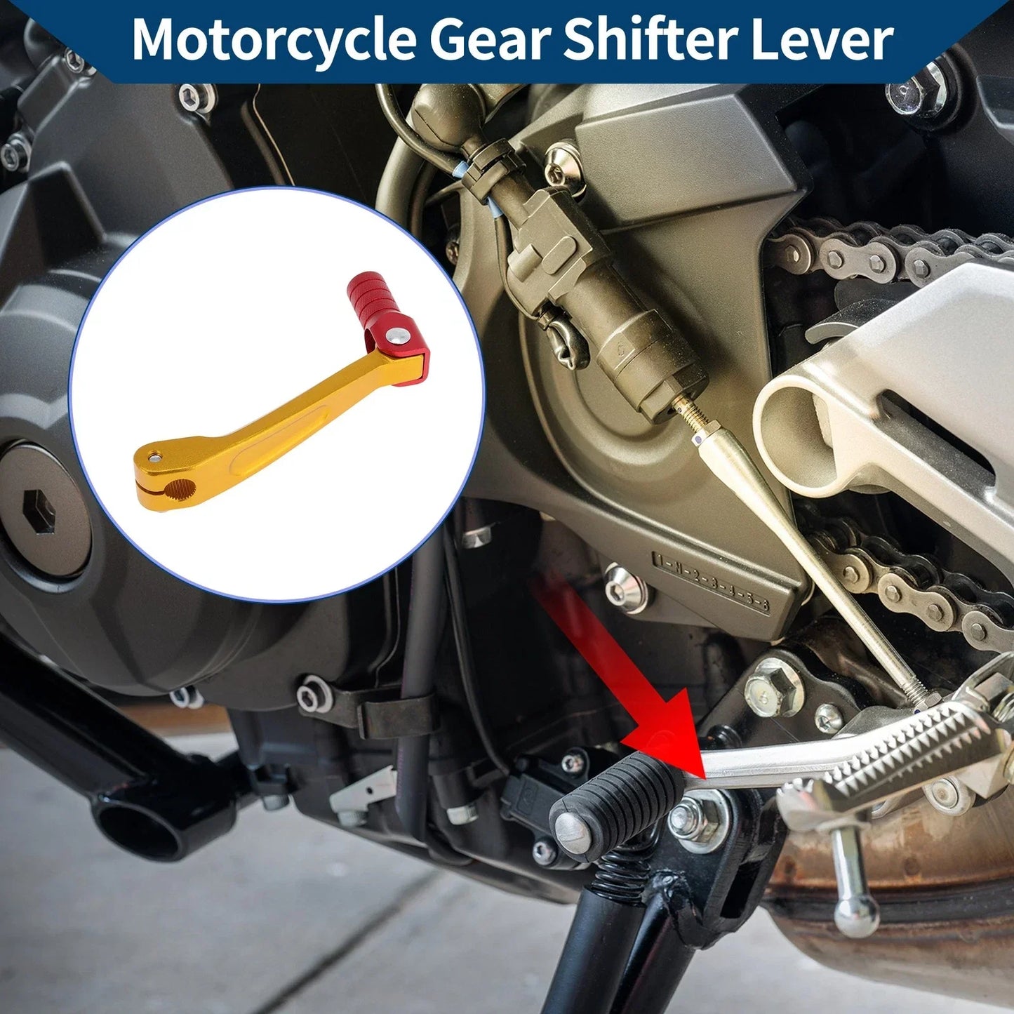 Folding Motorcycle Gear Shifter Lever for Honda CRF150F (2003-2017) Gold Red