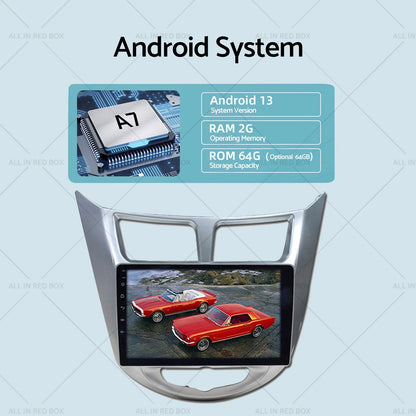 9" Touch Screen CarPlay In-Dash Stereo for Hyundai Accent (2011-2019)