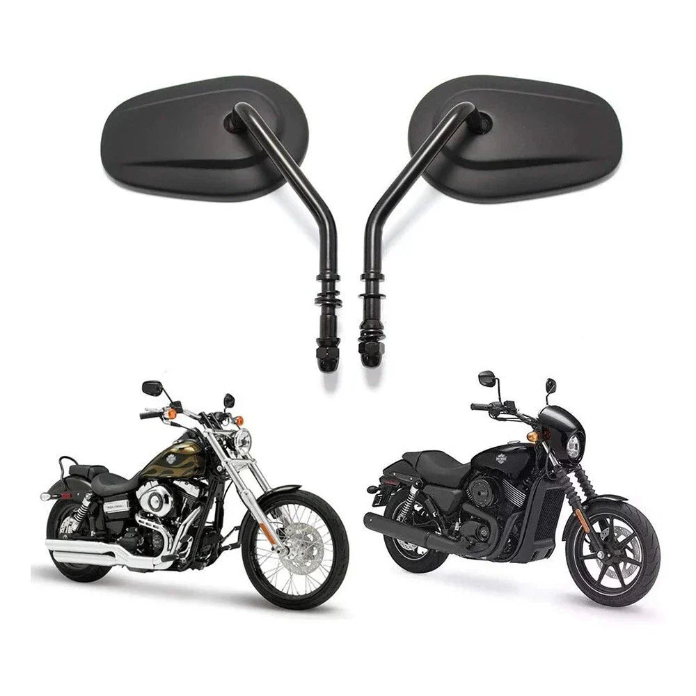 Black Motorcycle Oval Rear View Side Mirrors for HARLEY DAVIDSON
