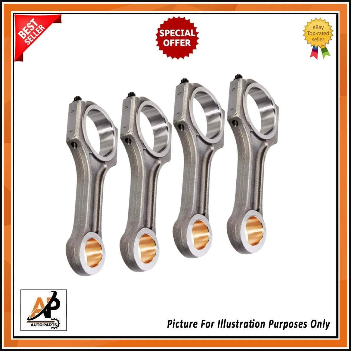 Connecting Rod Assembly 4X Replacement for Mercedes-Benz A C E (2011–2018)