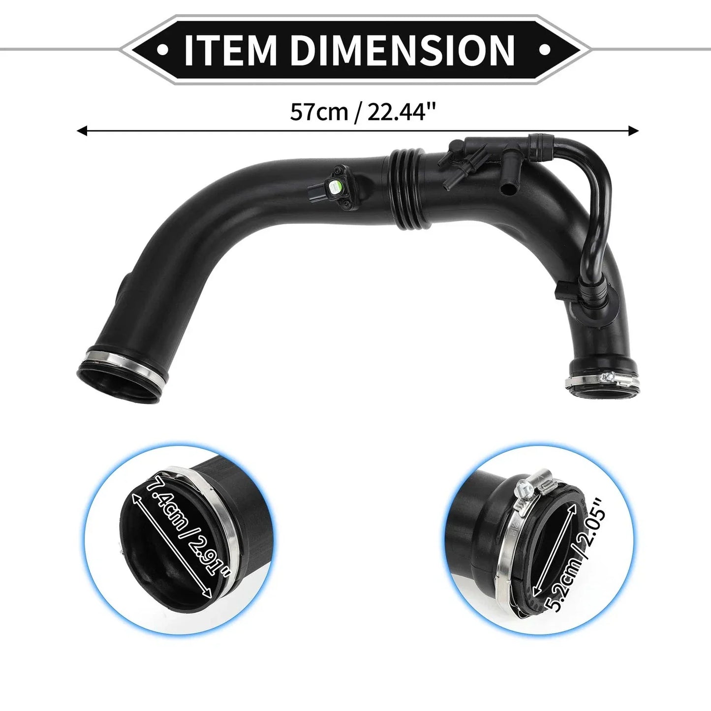 Intake Hose for Mercedes-Benz W204 2012-2015, Black, 2 x Compatible Parts