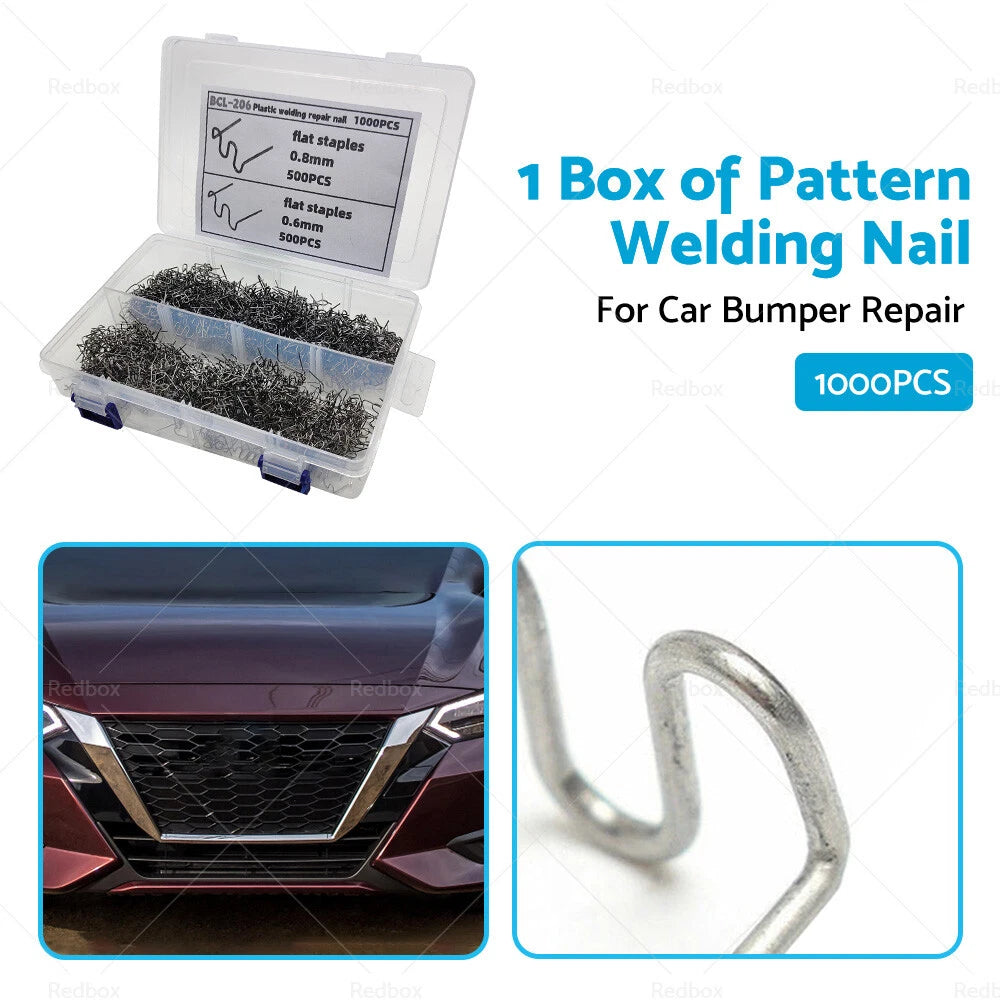 1000PCS Bumper Repair Tool Kit Hot Staples for Car Plastic Welding