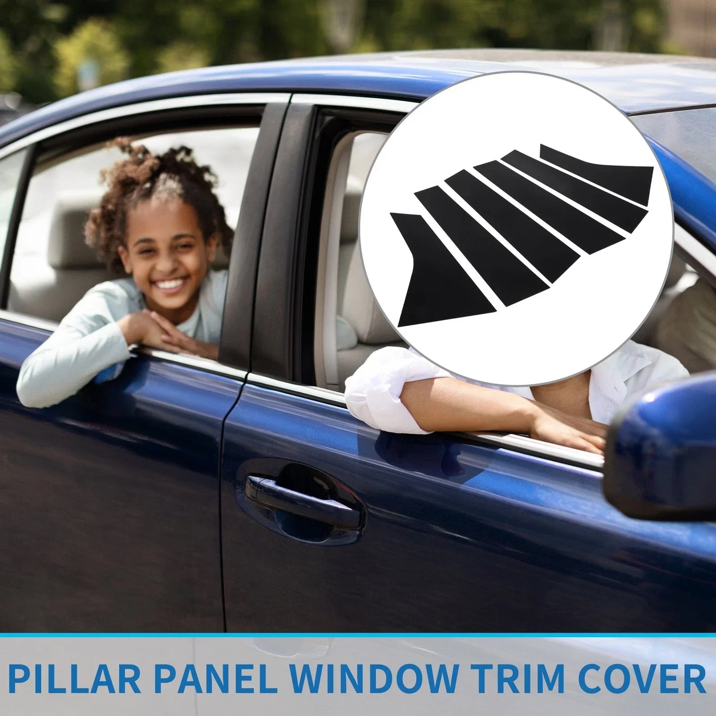 6 x Car Pillar Window Trim Covers for Honda Accord Sedan (2018-2022) Black