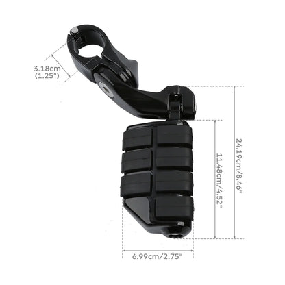 1.25" Adjustable Highway Short Angled Foot Pegs for Harley