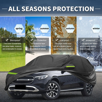 Waterproof 210D-PU Car Cover for Mercedes-Benz GLC 2015-2023 with Zipper