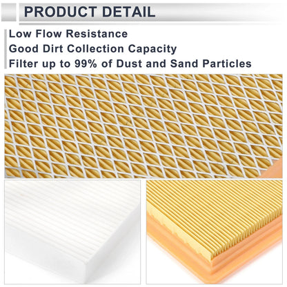 Engine Cabin Air Filter Combo for Dodge Caliber 1.8L 2.0L 2.4L (2007-2009)