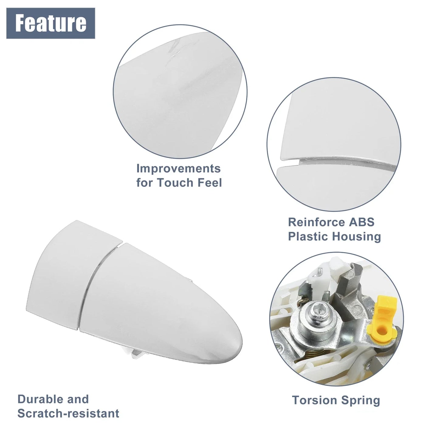 Front Right Exterior Door Handle for Honda CR-Z (2011-2016) - White