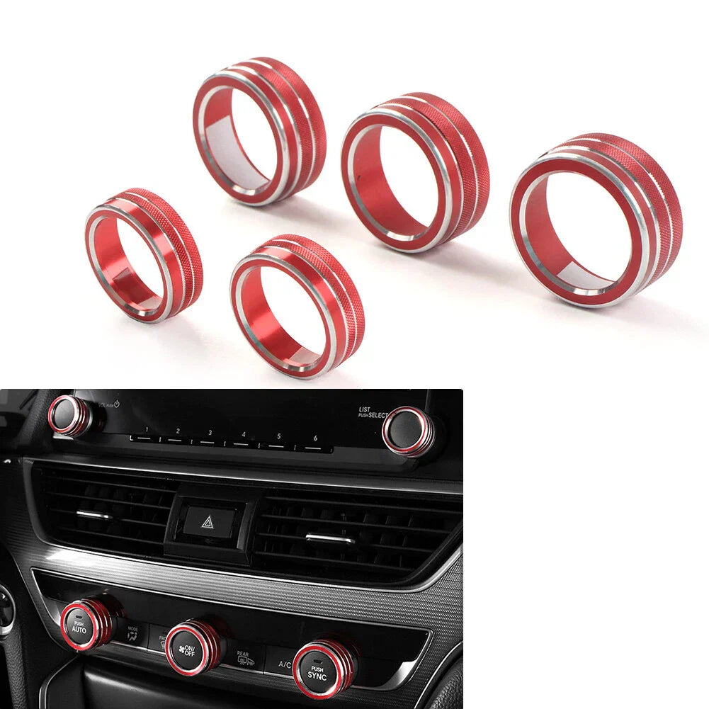 Control Switch Knob Ring Cover Trim for Honda Accord 2018-2022 Red
