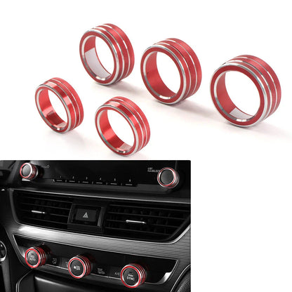 Control Switch Knob Ring Cover Trim for Honda Accord 2018-2022 Red