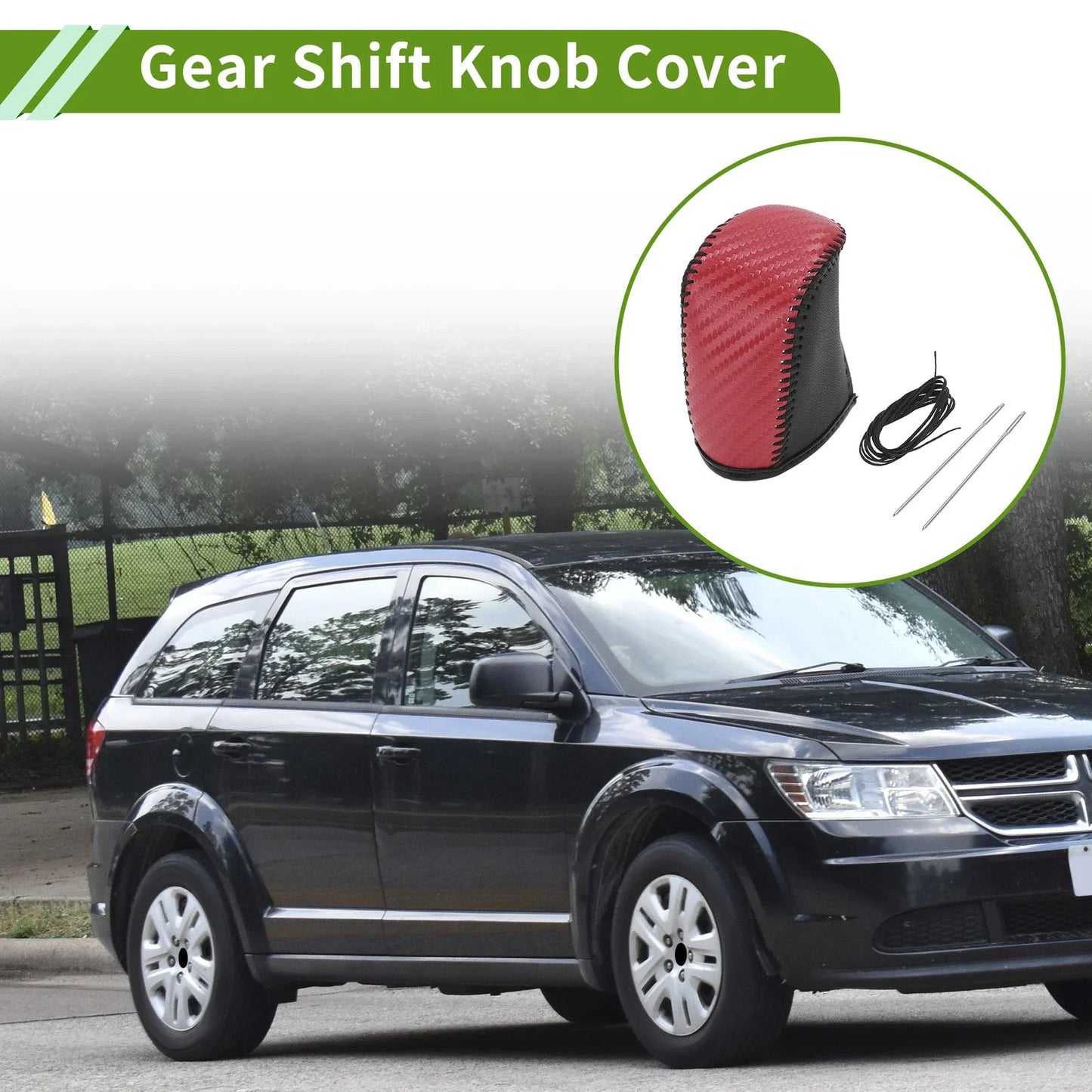 Dodge Journey Gear Shift Knob Cover 2011-2020 Red Carbon Fiber