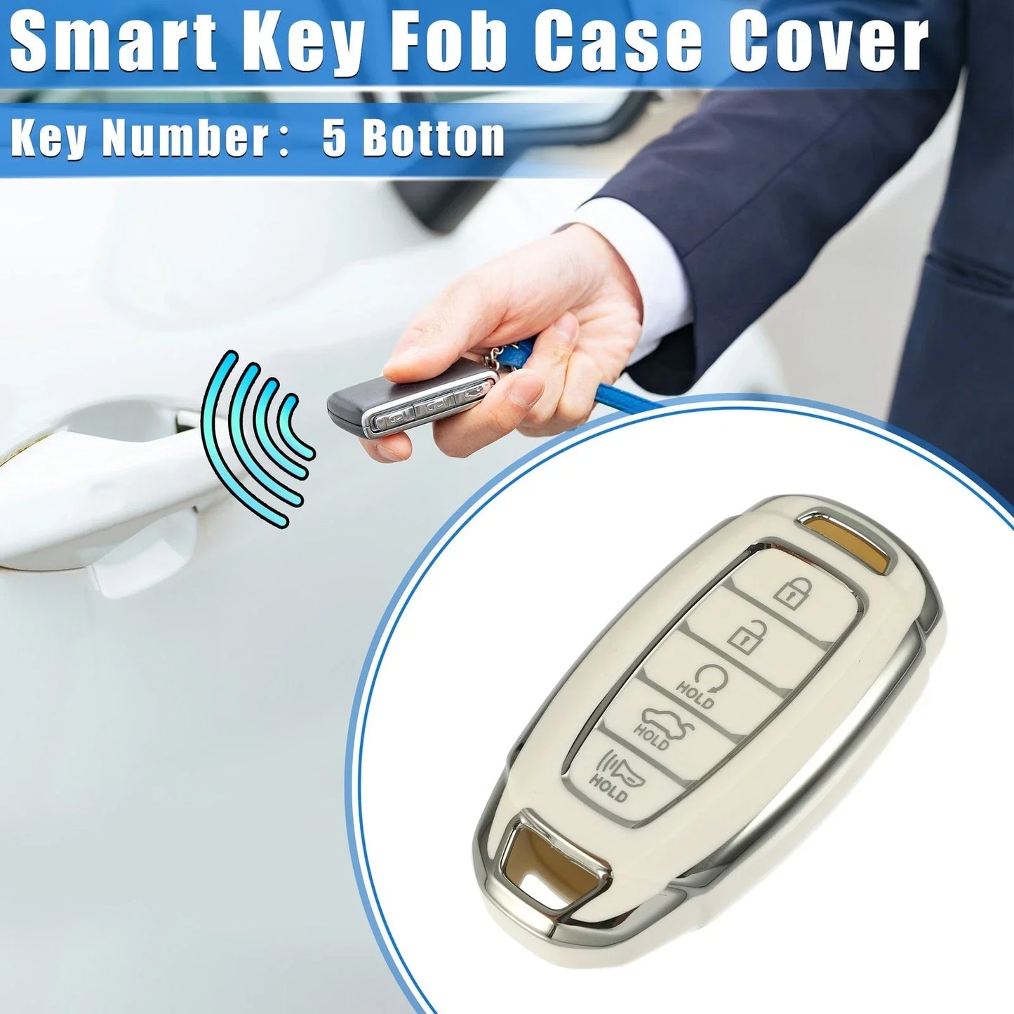 5 x Remote Keyless Key Fob Case Cover for Hyundai Elantra (2011-2016)