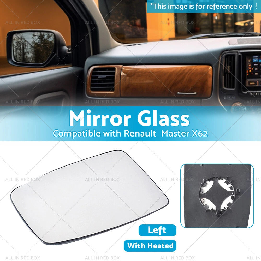 Heated Convex Left Mirror Glass for Renault Master X62 (2010-2019)
