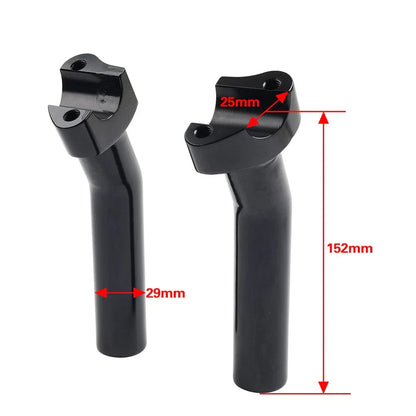 6" CNC Pullback Handlebar Risers Black for Harley Dyna Softail Sportster (2004-2023)