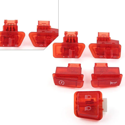 Red Turn Signal Headlight Ignition Horn Switch Cap for GY6 50/125/150cc