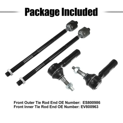 4 x Front Inner Outer Tie Rods for Dodge Challenger Charger (2011-2019)
