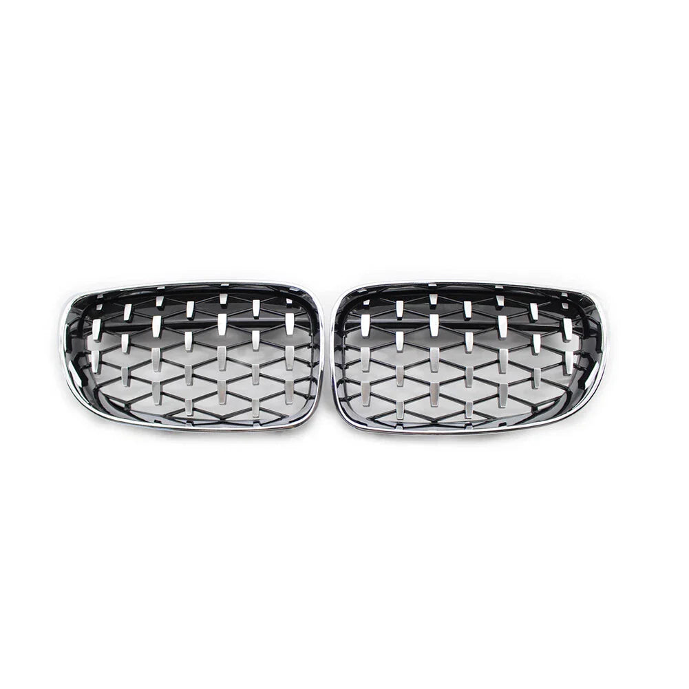 Chrome Black Diamond Front Kidney Grill for BMW 1 Series (2004-2013)