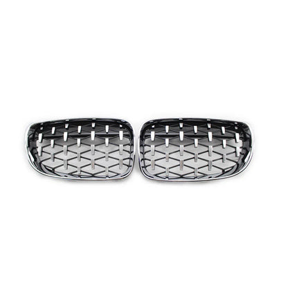 Chrome Black Diamond Front Kidney Grill for BMW 1 Series (2004-2013)
