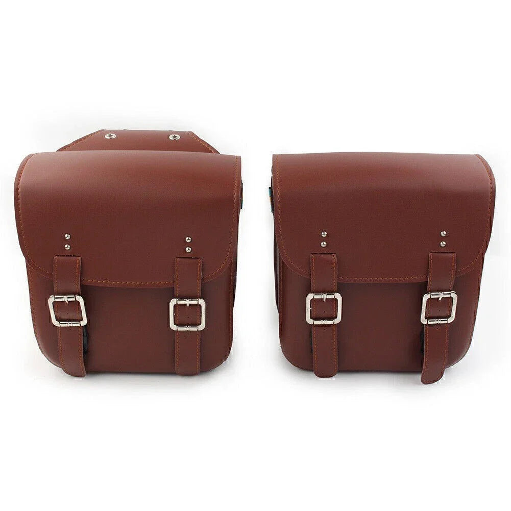 Brown Leather Side Saddle Bags for Harley Sportster XL883/1200 (2004-2023)