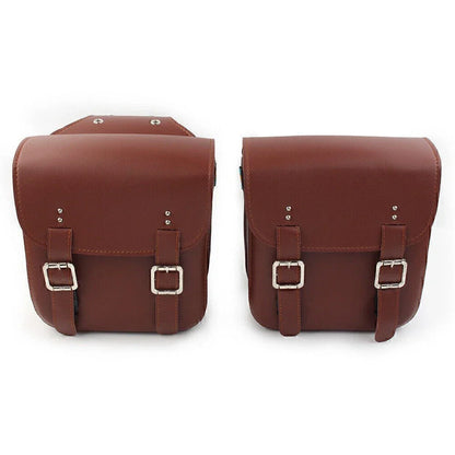 Brown Leather Side Saddle Bags for Harley Sportster XL883/1200 (2004-2023)