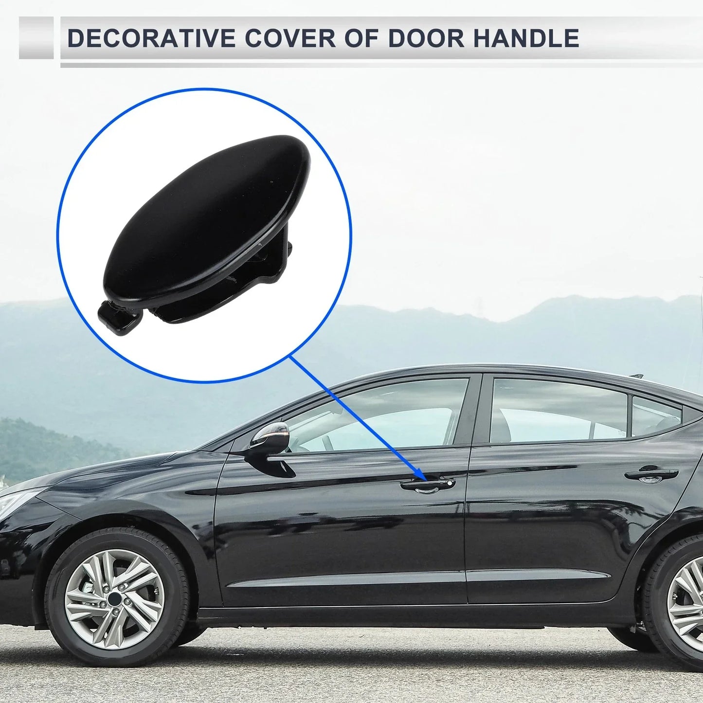 Front Left Door Knob Cover for BMW 5-Series G30/G38 (2018-2023) Black