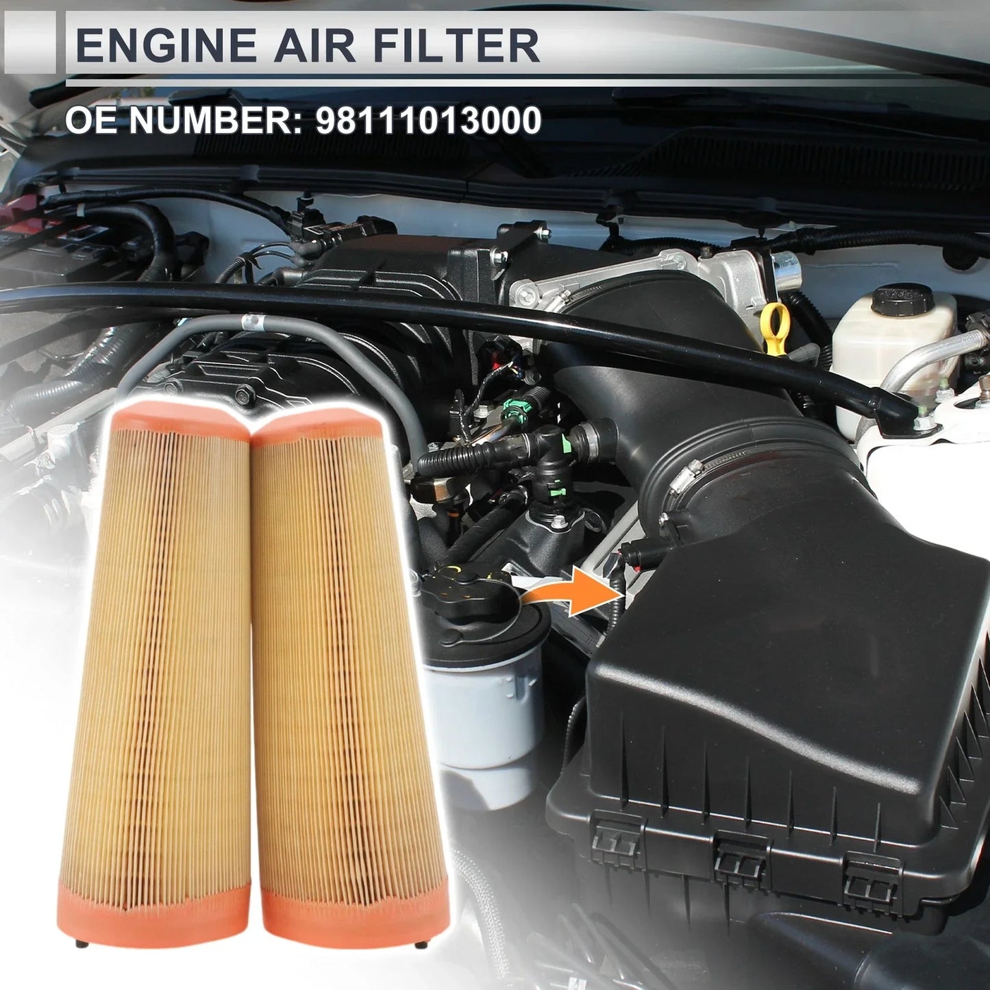 Engine Air Filter for Porsche 718 Boxster 4.0L (2021-2024) - 1 Pair