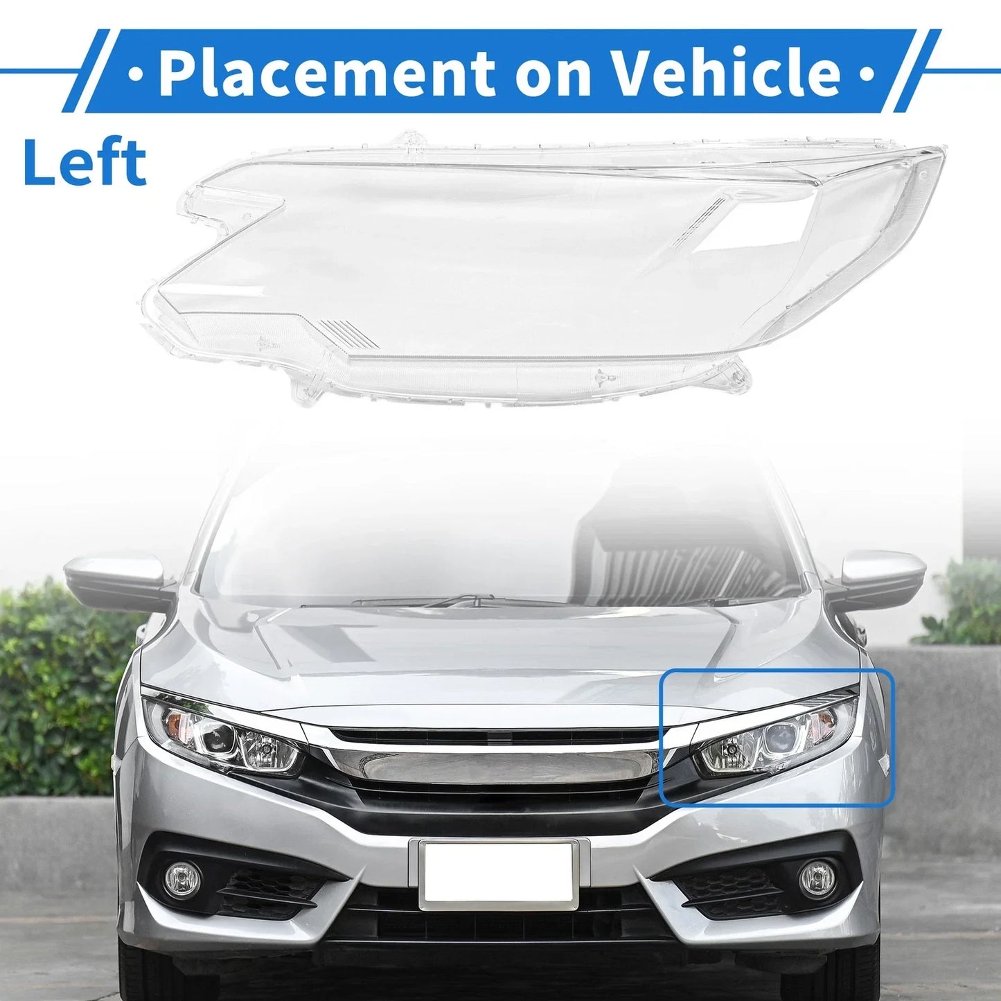Car Front Left Headlight Lens Cover for Honda CRV (2015-2016)