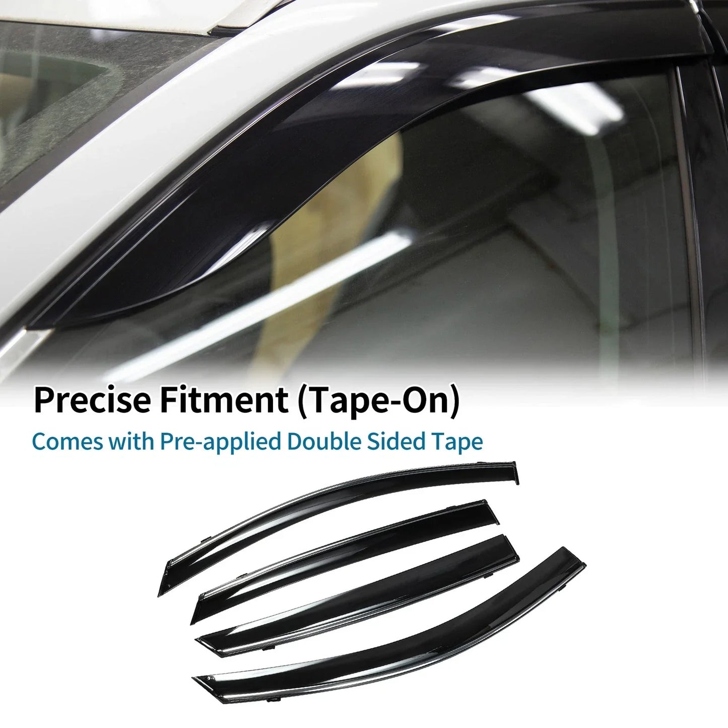 Window Deflectors for Honda Accord 2018 Side Window Vent Visors Black 1 Set
