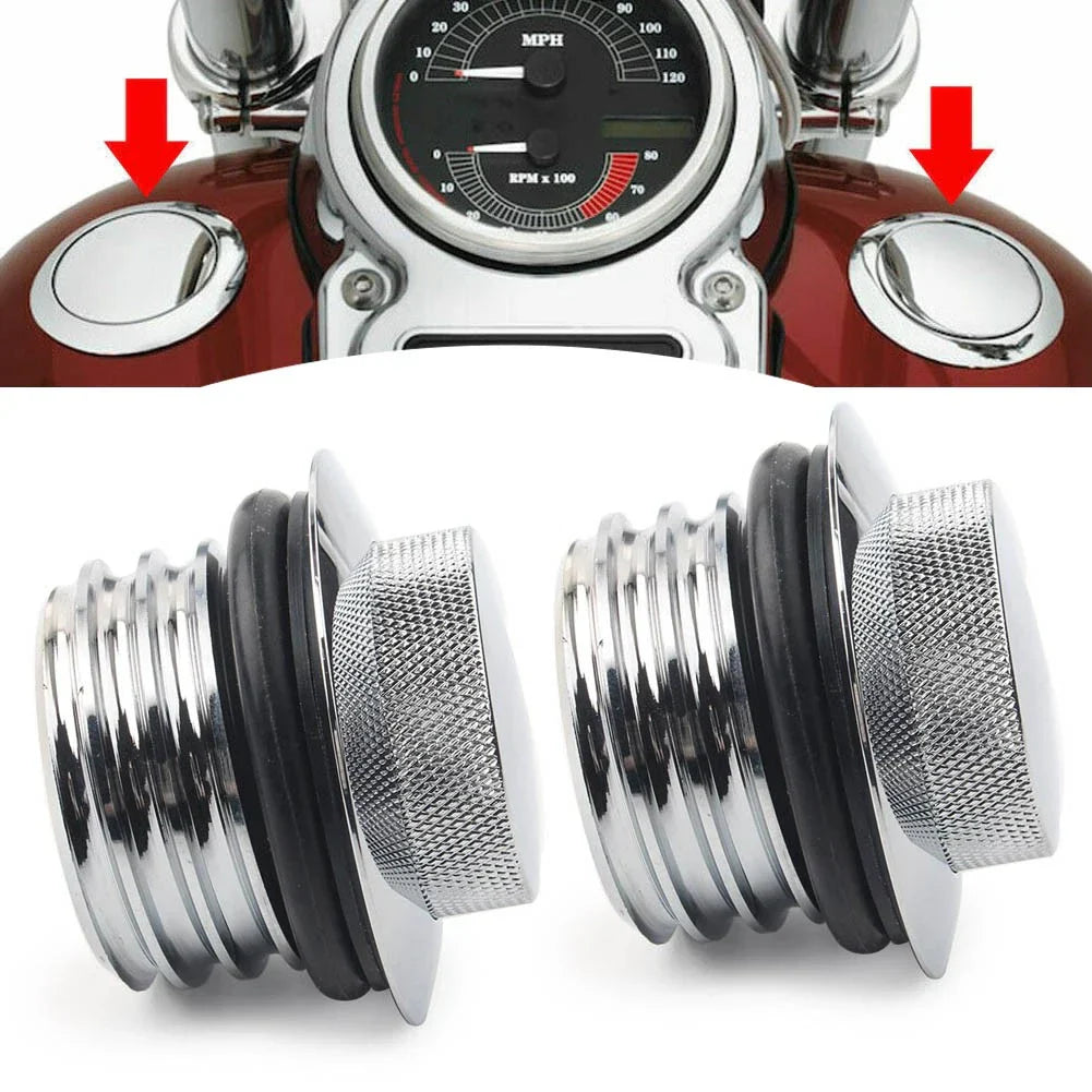 Vented Fuel Tank Cover for Harley Chrome (Fits Various Models)