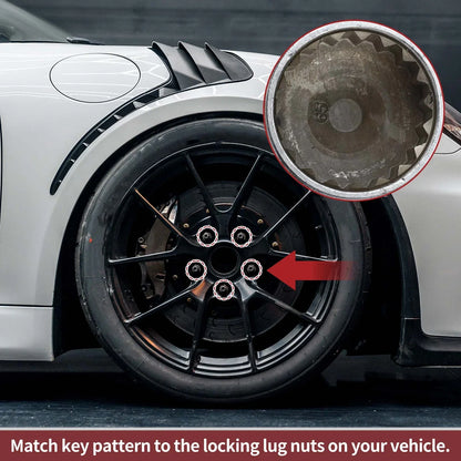 Set of 2 Wheel Lock Lug Nuts with Anti-theft Key for Porsche Cayenne