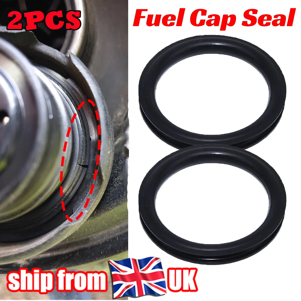 2pcs Fuel Tank Gas Cap Seal Rubber Gasket Replacement for Skoda Yeti (2010–2018)