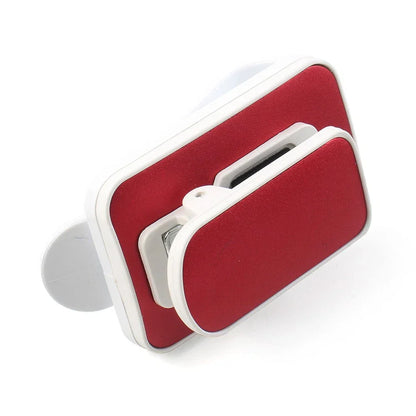 Sun Visor Clip Holder for Car - Fits Glasses, Sunglasses, Cards - White/Red