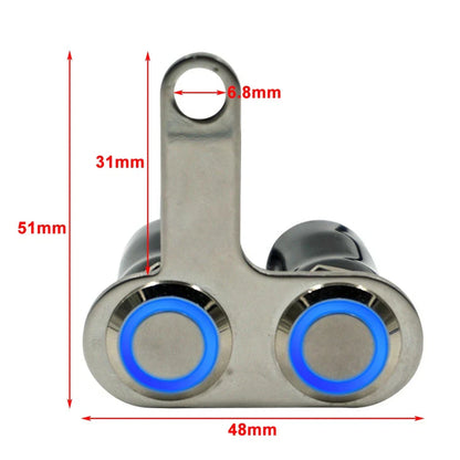 LED Switch Handlebar Mount for Universal Right Red Waterproof